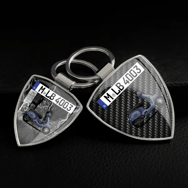 Vespa GTS Schlüsselanhänger personalisiert mit Motorrad u.Kennzeichen!