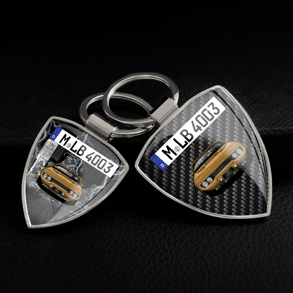 Satellite Coupe Schlüsselanhänger personalisiert mit Auto u.Kennzeichen!