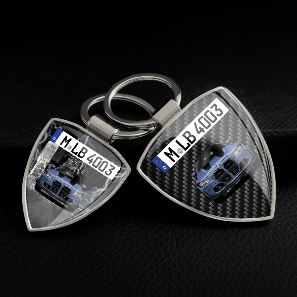 M4 CSL Schlüsselanhänger personalisiert mit Auto u.Kennzeichen!