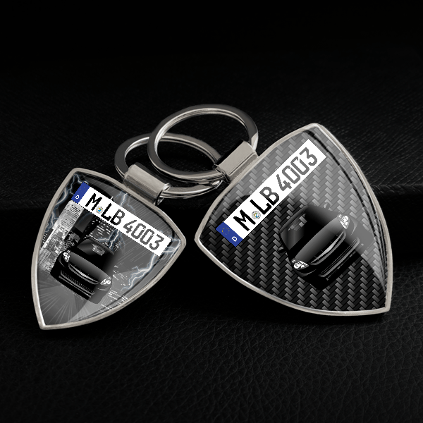 Justy (5-Türer) Schlüsselanhänger personalisiert mit Auto u.Kennzeichen!