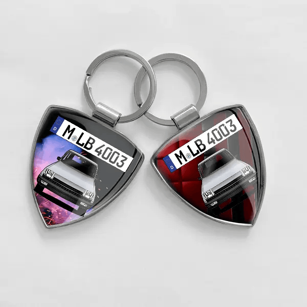 5 (5-Türer) Schlüsselanhänger personalisiert mit Auto u.Kennzeichen!