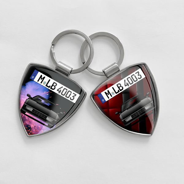 Testarossa Coupe Schlüsselanhänger personalisiert mit Auto u.Kennzeichen!