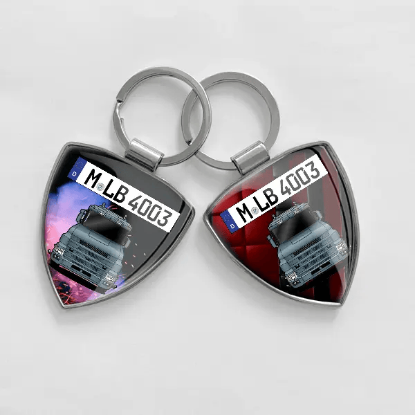 T-Reihe Schlüsselanhänger personalisiert mit Campinganhänger u.Kennzeichen!