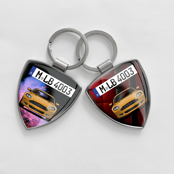 DB9 Cabriolet Schlüsselanhänger personalisiert mit Auto u.Kennzeichen!