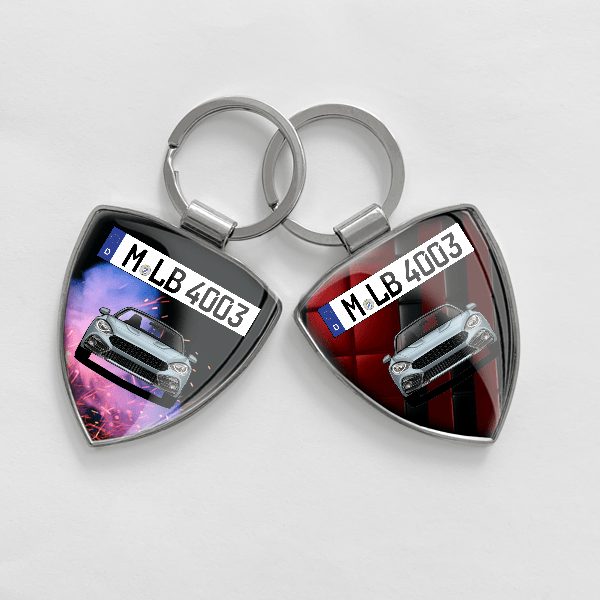 124 Spider Abarth Schlüsselanhänger personalisiert mit Auto u.Kennzeichen!