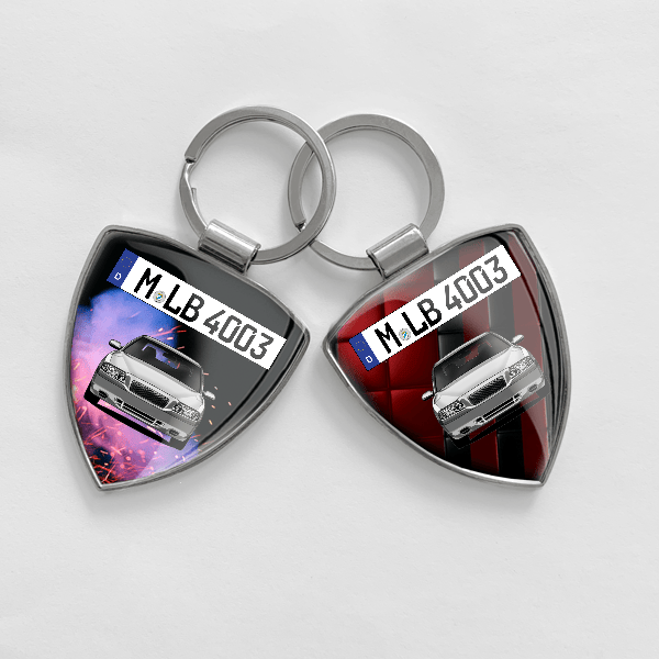 S80 Schlüsselanhänger personalisiert mit Auto u.Kennzeichen!