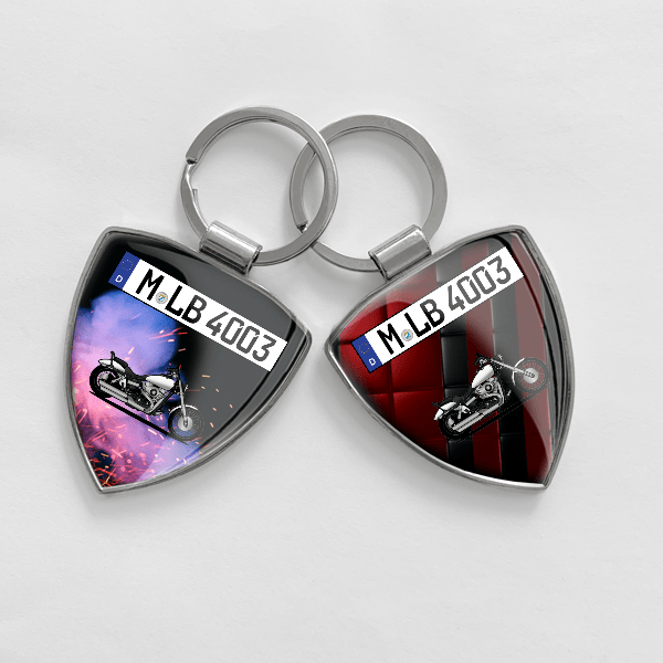 Wide Glide Schlüsselanhänger personalisiert mit Motorrad u.Kennzeichen!