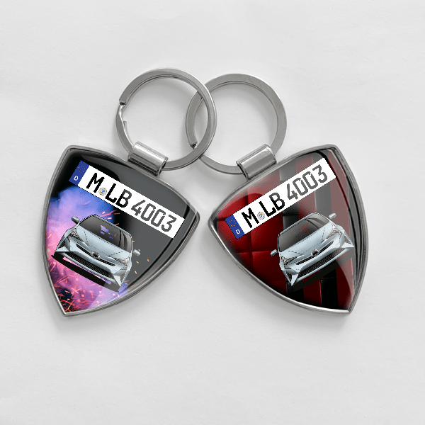 Prius+ Schlüsselanhänger personalisiert mit Auto u.Kennzeichen!