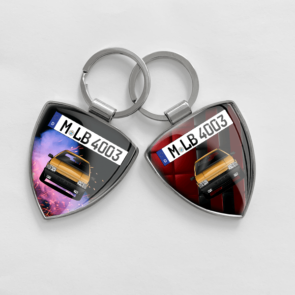 Fuego Schlüsselanhänger personalisiert mit Auto u.Kennzeichen!