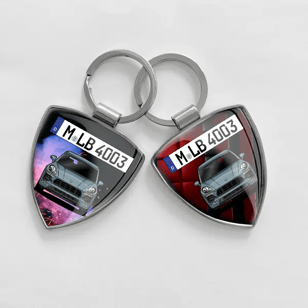 Macan GTS Schlüsselanhänger personalisiert mit Auto u.Kennzeichen!