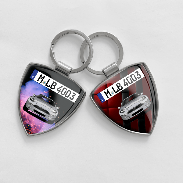 DB7 Coupe Schlüsselanhänger personalisiert mit Auto u.Kennzeichen!