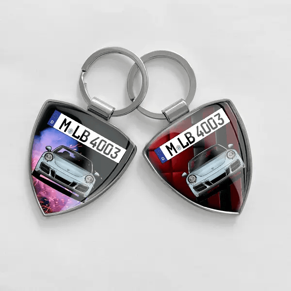 911 992 Carrera GTS Schlüsselanhänger personalisiert mit Auto u.Kennzeichen!