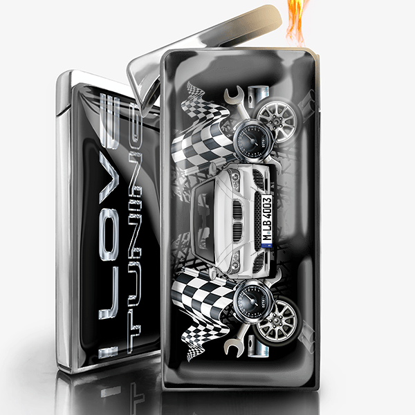 M5 Touring Feuerzeug Gas personalisiert mit Auto u. Kennzeichen!