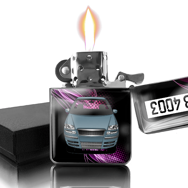 Ulysse Benzin Feuerzeug personalisiert mit Auto u. Kennzeichen!
