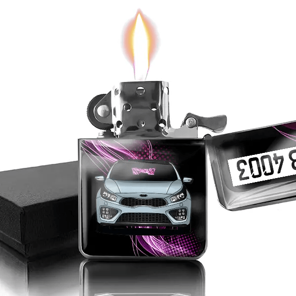 Ceed GT Benzin Feuerzeug personalisiert mit Auto u. Kennzeichen!