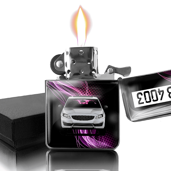 S60 Cross Country Benzin Feuerzeug personalisiert mit Auto u. Kennzeichen!
