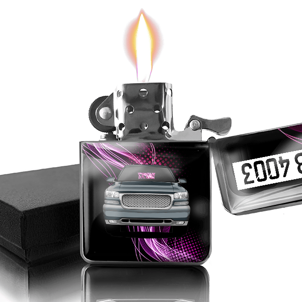 Yukon XL Benzin Feuerzeug personalisiert mit Auto u. Kennzeichen!