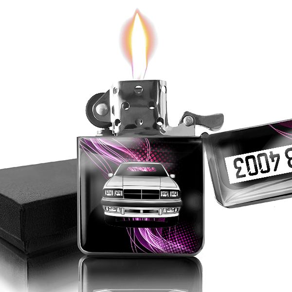 Lebaron Cabriolet Benzin Feuerzeug personalisiert mit Auto u. Kennzeichen!