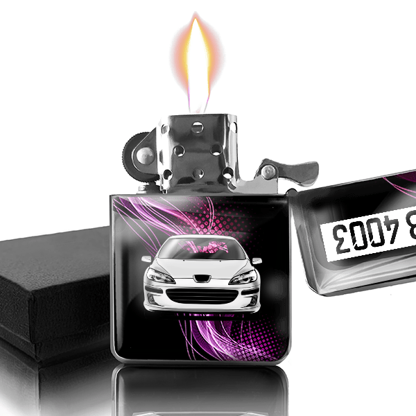 407 Limousine Benzin Feuerzeug personalisiert mit Auto u. Kennzeichen!