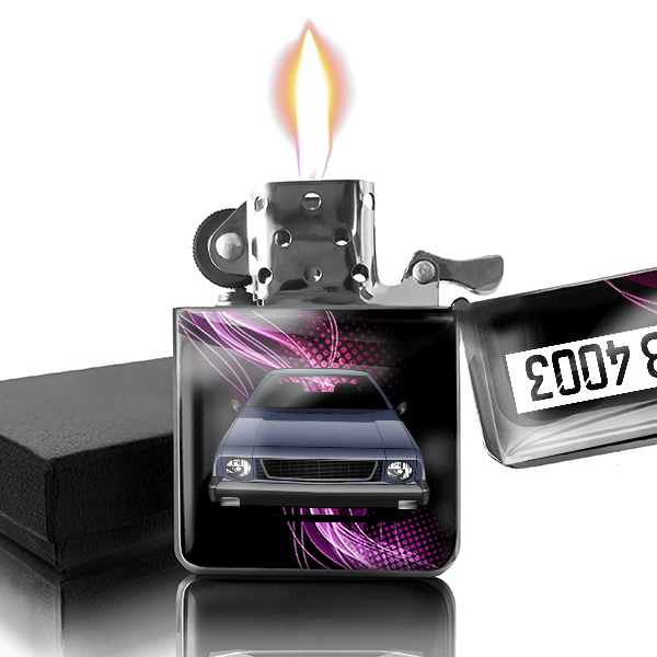Beta Montecarlo Benzin Feuerzeug personalisiert mit Auto u. Kennzeichen!