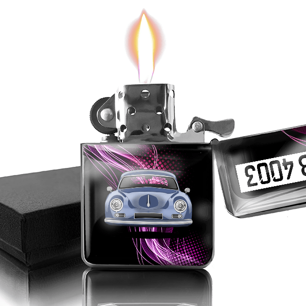 356 C Coupe Benzin Feuerzeug personalisiert mit Auto u. Kennzeichen!