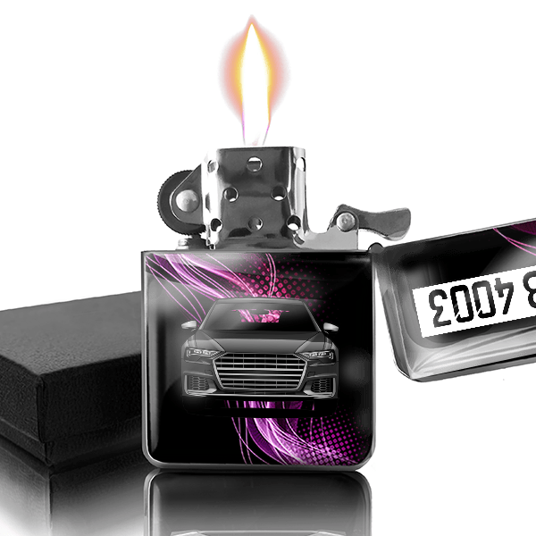 S6 Limousine Benzin Feuerzeug personalisiert mit Auto u. Kennzeichen!