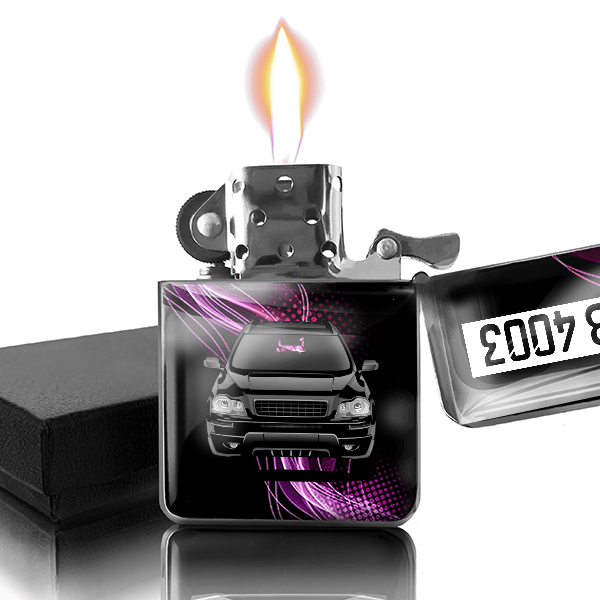 XC90 Benzin Feuerzeug personalisiert mit Auto u. Kennzeichen!