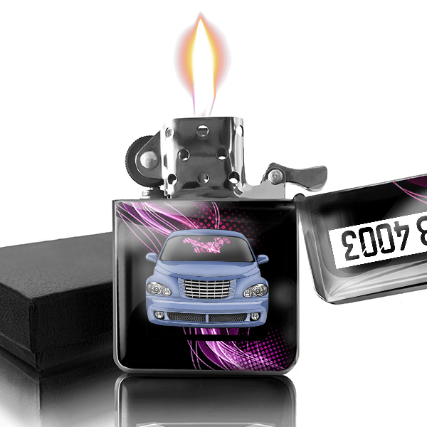 PT Cruiser (5-Türer) Benzin Feuerzeug personalisiert mit Auto u. Kennzeichen!