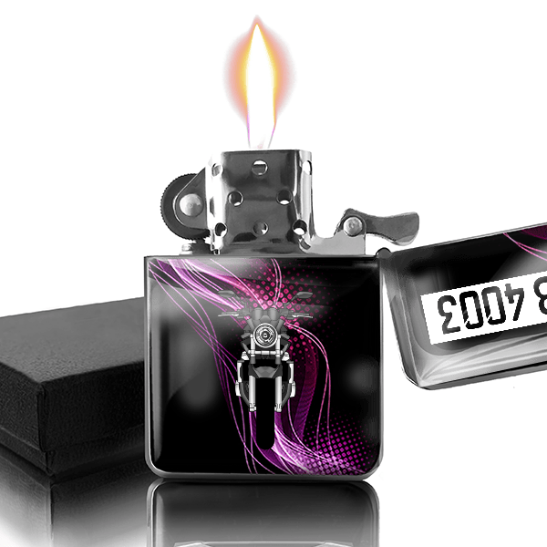 GSF 650 Benzin Feuerzeug personalisiert mit Motorrad u. Kennzeichen!