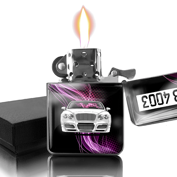 Continental GTC Cabriolet Benzin Feuerzeug personalisiert mit Auto u. Kennzeichen!