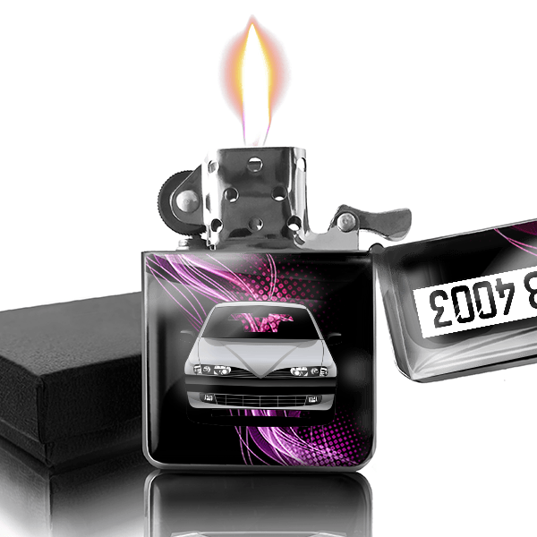 146 Benzin Feuerzeug personalisiert mit Auto u. Kennzeichen!