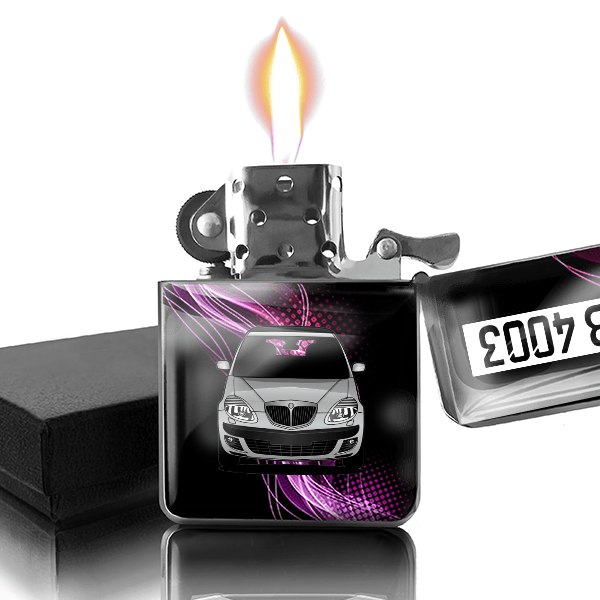 Musa Benzin Feuerzeug personalisiert mit Auto u. Kennzeichen!