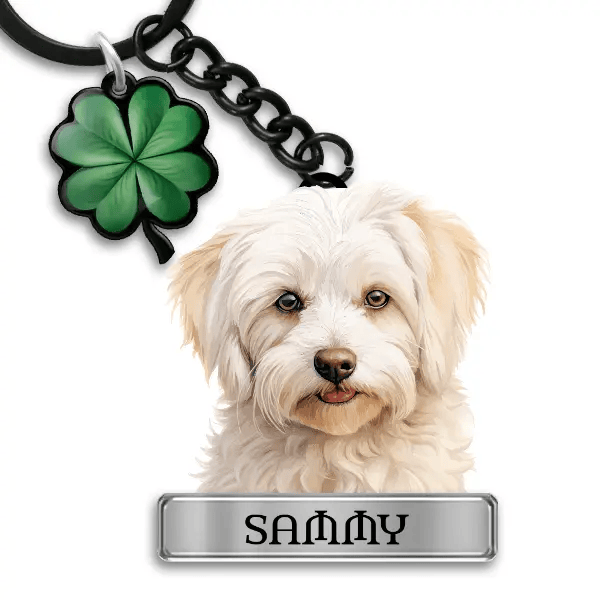 Coton de Tulear Schlüsselanhänger personalisiert mit Haustier u. Namen!
