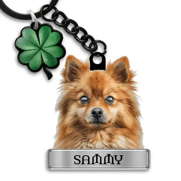German Spitz Schlüsselanhänger personalisiert mit Haustier u. Namen!
