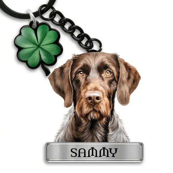 German Wirehaired Pointer Schlüsselanhänger personalisiert mit Haustier u. Namen!