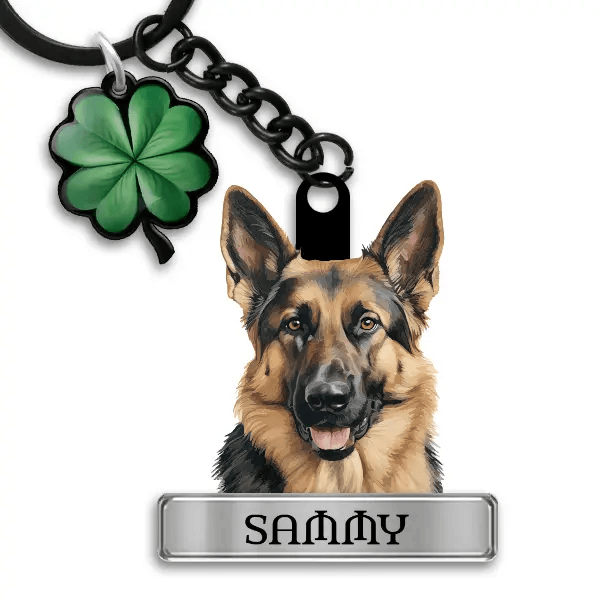 German Shepherd Schlüsselanhänger personalisiert mit Haustier u. Namen!