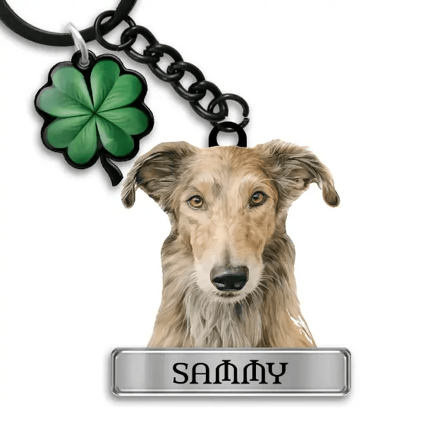 Scottish Deerhound Schlüsselanhänger personalisiert mit Haustier u. Namen!