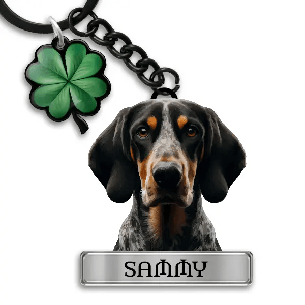 Bluetick Coonhound Schlüsselanhänger personalisiert mit Haustier u. Namen!