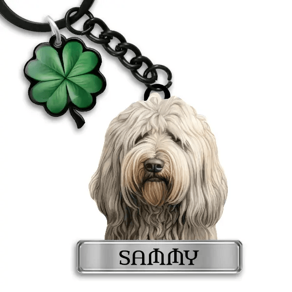 Komondor Schlüsselanhänger personalisiert mit Haustier u. Namen!