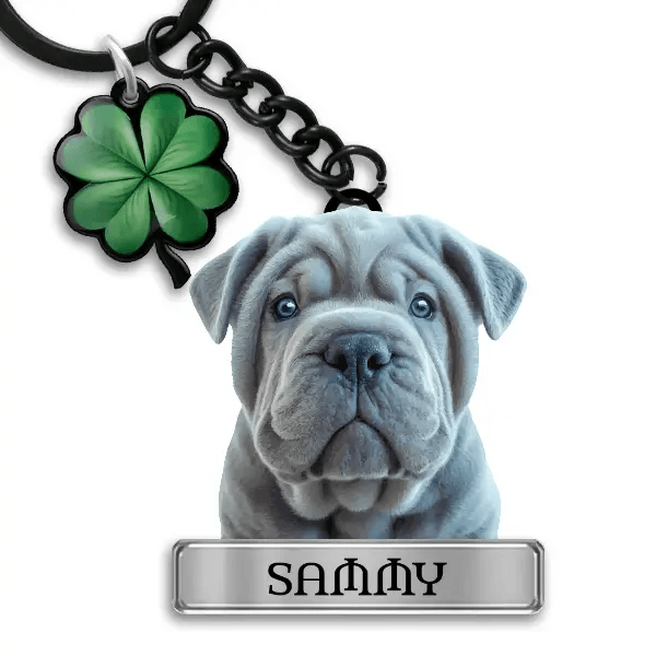 Shar Pei Schlüsselanhänger personalisiert mit Haustier u. Namen!