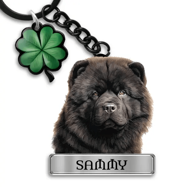 Chow Chow Schlüsselanhänger personalisiert mit Haustier u. Namen!