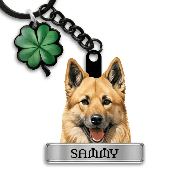 Norwegian Buhund Schlüsselanhänger personalisiert mit Haustier u. Namen!