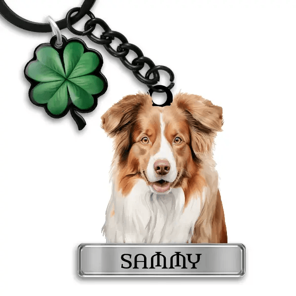 Australian Shepherd Schlüsselanhänger personalisiert mit Haustier u. Namen!