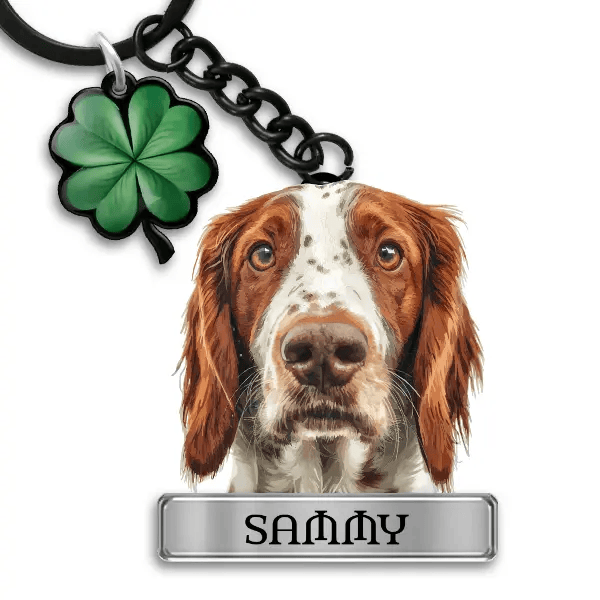 Irish Red and White Setter Schlüsselanhänger personalisiert mit Haustier u. Namen!