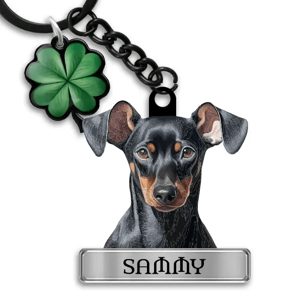 Manchester Terrier Schlüsselanhänger personalisiert mit Haustier u. Namen!