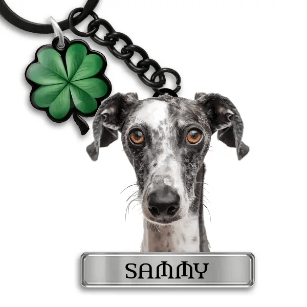 Galgo Espanol Schlüsselanhänger personalisiert mit Haustier u. Namen!