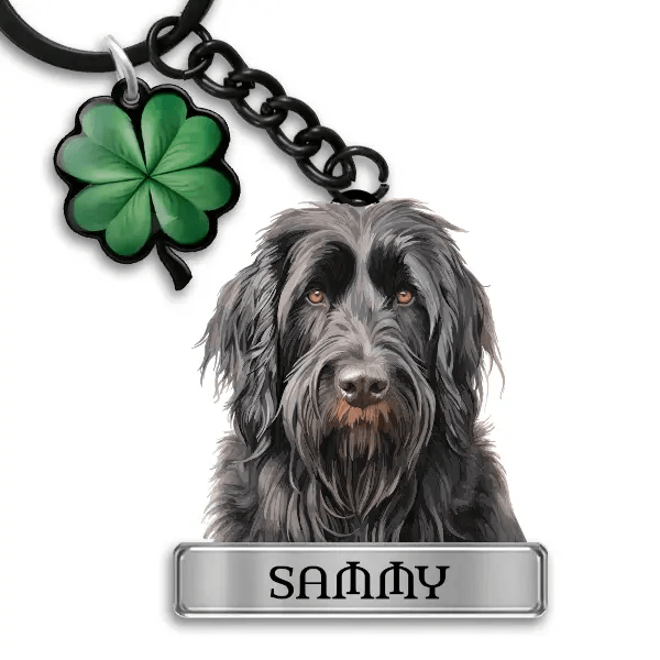 Briard Schlüsselanhänger personalisiert mit Haustier u. Namen!