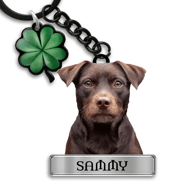 Patterdale Terrier Schlüsselanhänger personalisiert mit Haustier u. Namen!