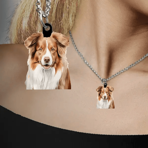 Australian Shepherd Halskette personalisiert mit Haustier!