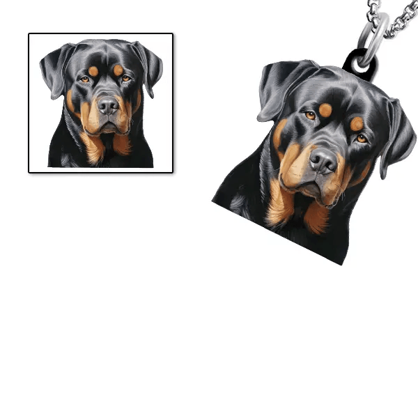 Rottweiler Halskette personalisiert mit Haustier!
